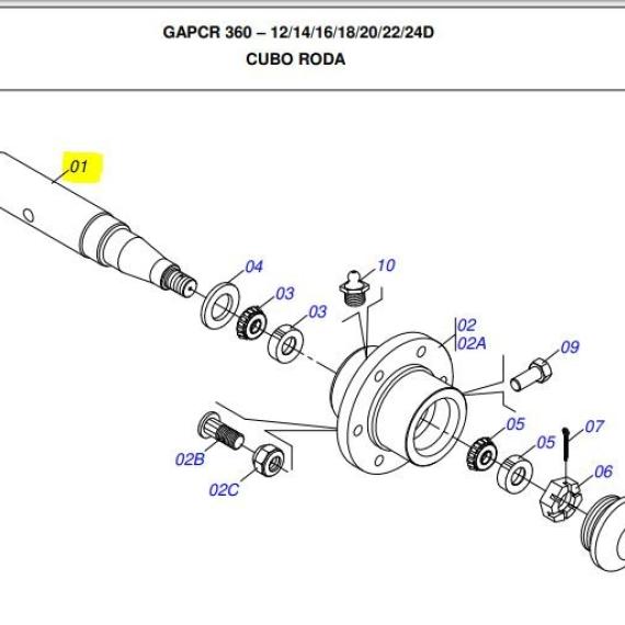 Foto do produto 949 - EIXO TATU CR 30M/1 - Ref.: 0531019478 - LJ Peças