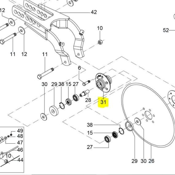 Foto do produto 1048 - CUBO DO DISCO DE CORTE - Ref.: 2734487 - LJ Peças