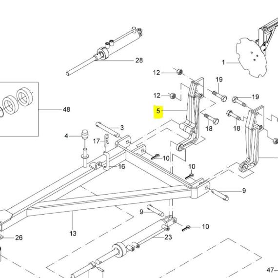 Foto do produto 1112 - SUPORTE DO MARCADOR DE LINHA DIANTEIRO - Ref.: 0427706 - LJ Peças