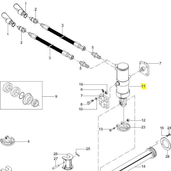 Foto do produto 1224 - CILINDRO ACION. HIDRÁULICO - Ref.: 2732225 - LJ Peças