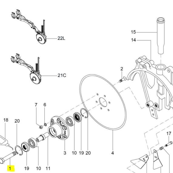 Foto do produto 1296 - PARAFUSO ROSCA ESQUERDA DO DISCO - Ref.: 7004757 - LJ Peças