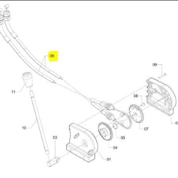 Foto do produto 1705 - CABO DE ACIONAMENTO FLEXÍVEL 3500 MM - Ref.: 976688 - LJ Peças