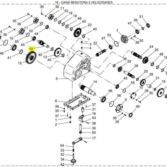 Foto do produto 1636 - EIXO REDUÇÃO 2 VELOCIDADE - Ref.: 22443008 - LJ Peças