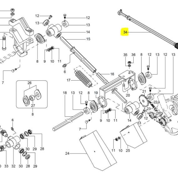 Foto do produto 1745 - CARDAN TELESCOPICO CURTO 520MM - Ref.: 2732805/2748268 - LJ Peças