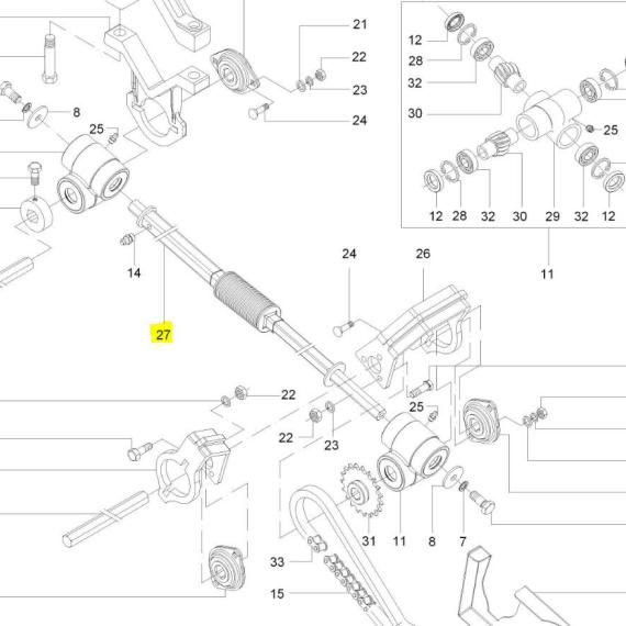Foto do produto 1748 - CARDAN TELESCOPICO LONGO 907MM - Ref.: 2732812/2748466 - LJ Peças