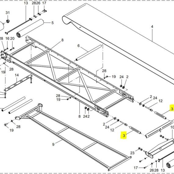 Foto do produto 1876 - TUBO QUADRADO ESTEIRA - Ref.: 24501001 - LJ Peças