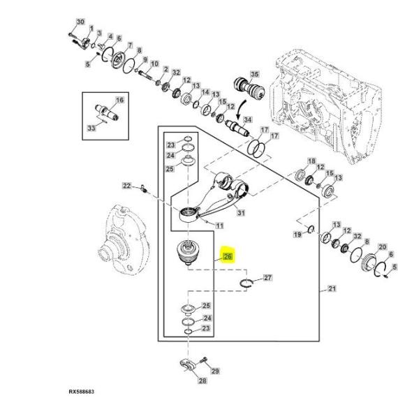 Foto do produto 2689 - JUNTA DO EIXO DE DIREÇÃO - Ref.: RE580643 | RE293267 | RE216794 | RE172154 | RE200351. - LJ Peças