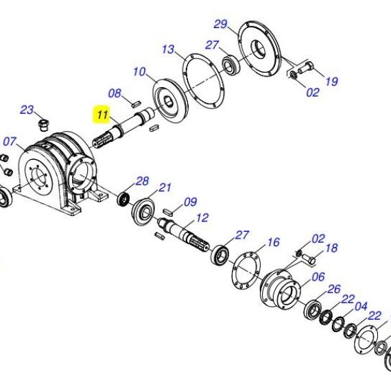 Foto do produto 2725 - EIXO DA CAIXA TRANSMISSÃO - Ref.: 0503018664 | 0503015638  - LJ Peças