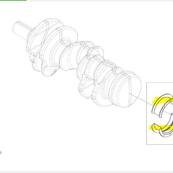 Foto do produto 2863 - BRONZINA DE MANCAL CENTRAL - Ref.: RE521350 - LJ Peças