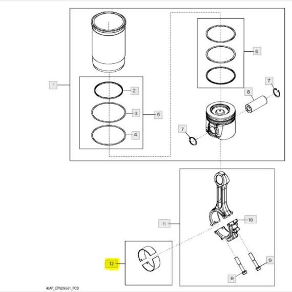 Foto do produto 2872 - BRONZINA BIELA STD IMP - Ref.: RE27348 - LJ Peças