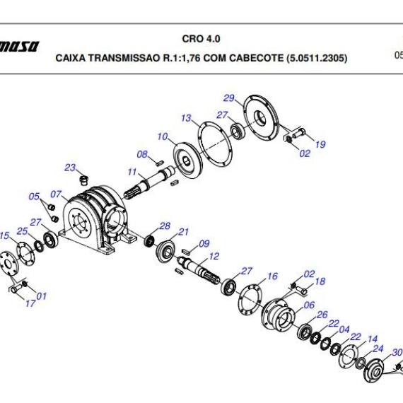 Foto do produto 2884 - CAIXA REDUÇÃO CIVEMASA - Ref.: 0503062607 - LJ Peças