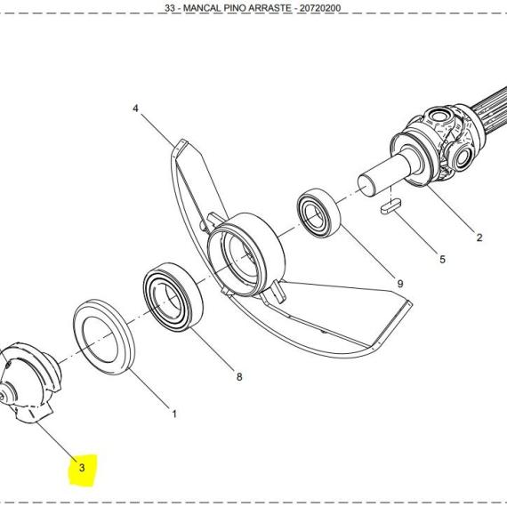 Foto do produto 3030 - PINO DE ARRASTE ESQUERDO - Ref.: 20720203 - LJ Peças